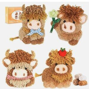 DIY Punch Needle Kit for Beginners Cute Highland Cows